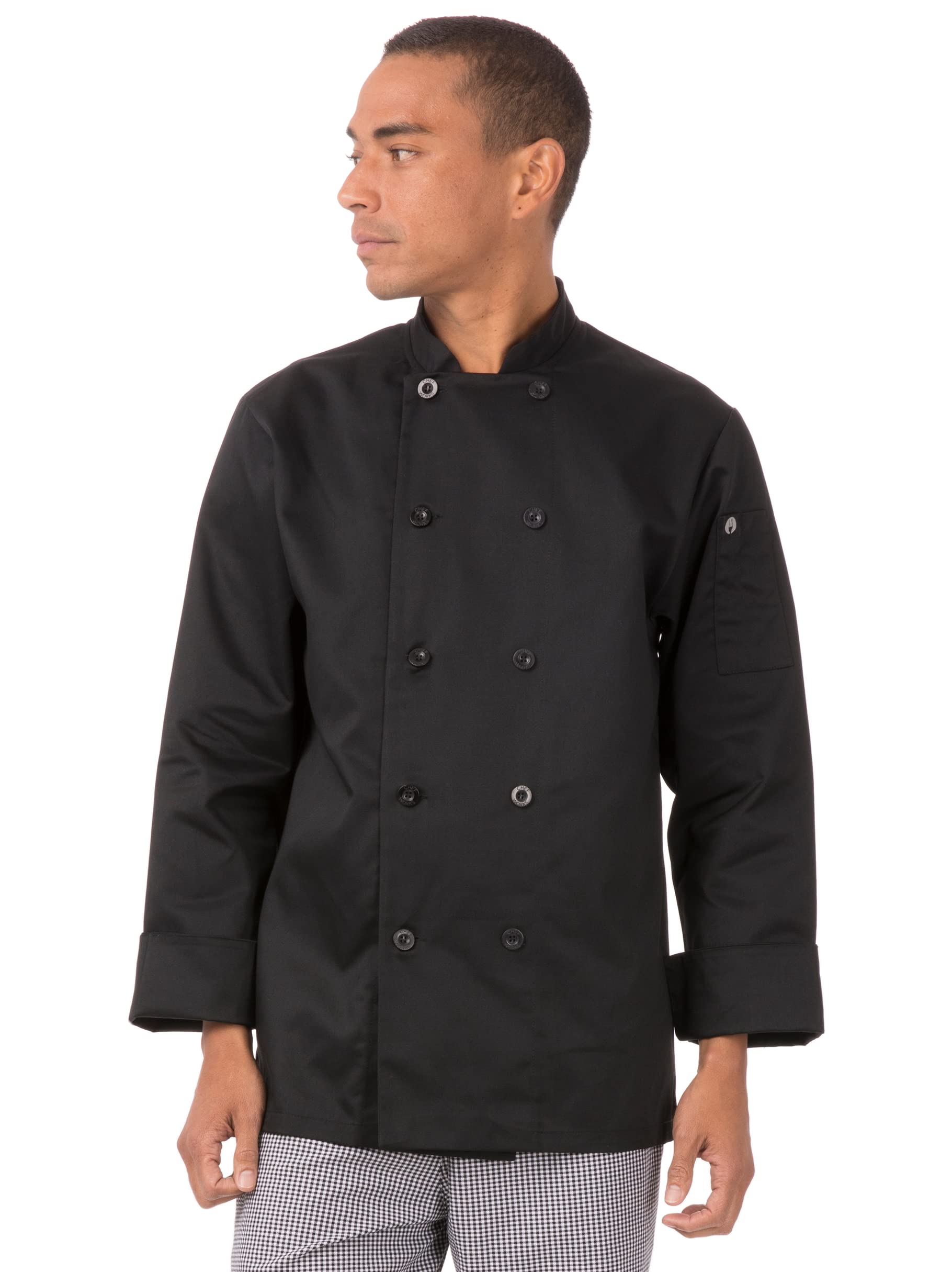 Chef Works Unisex-Erwachsene Bastille Chef Coat Kochjacken, Schwarz, 7X-Large