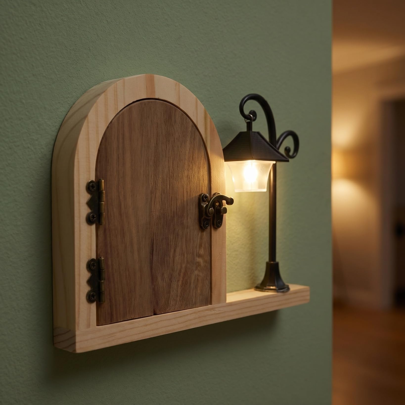 NUOBESTY Fairy Plaque de protection pour prise de porte en bois avec veilleuse lumineuse pour chambre Esthétique Prise électrique Sécurité pour animaux domestiques