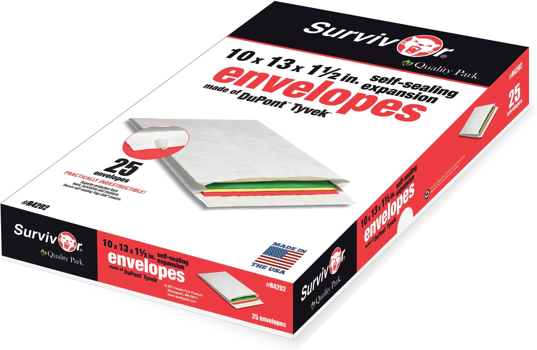 Quality Park Tyvek Open Side Expansion Envelopes, 10 x 15