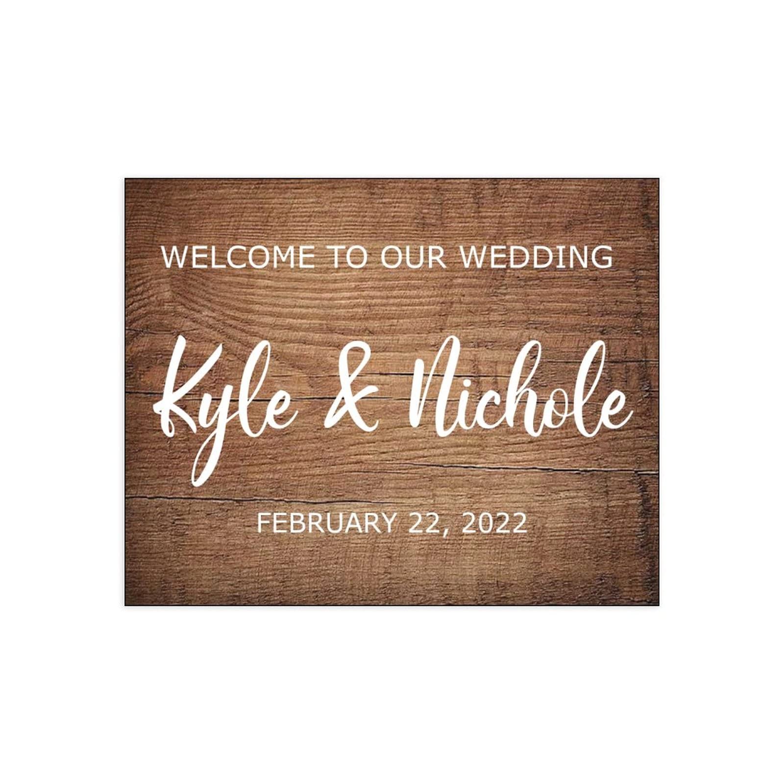 Hochzeits-Willkommensschild – Welcome to Our Wedding – Holz-Hochzeitsschild – rustikale Hochzeitsdekoration, 40,6 x 50,8 cm