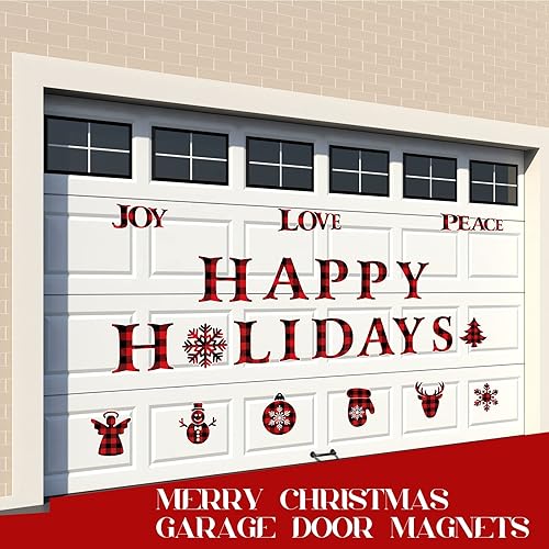 Vista 32 de Ferraycle Decoración magnética para puerta de garaje, decoración de puerta de garaje de Navidad, calcomanías para el refrigerador, calcomanías