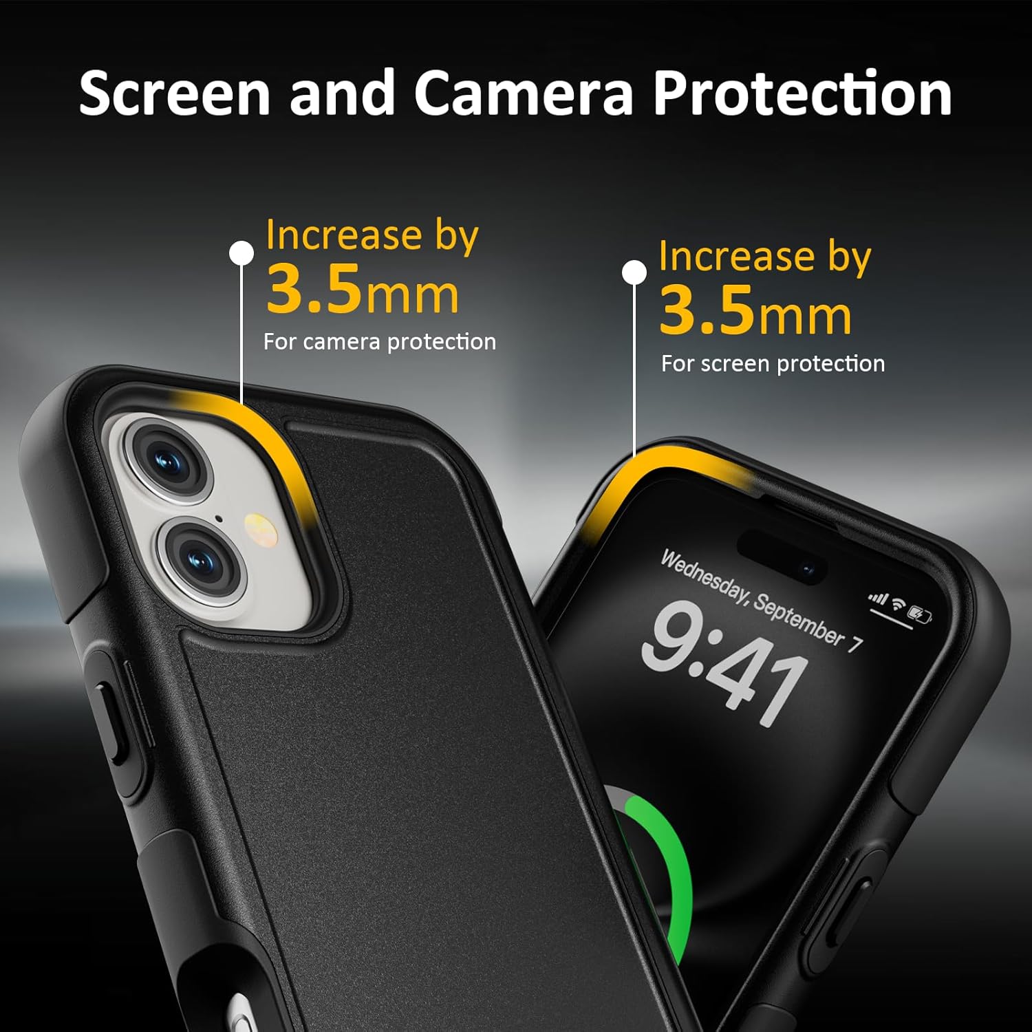 Follaroma for iPhone 16 Plus Case, Compatible with MagSafe, Heavy Duty Shockproof Protective Phone Case, Anti-Drop Protection, Dual Layer Magnetic Phone Cover for iPhone 16 Plus, 6.7", Black