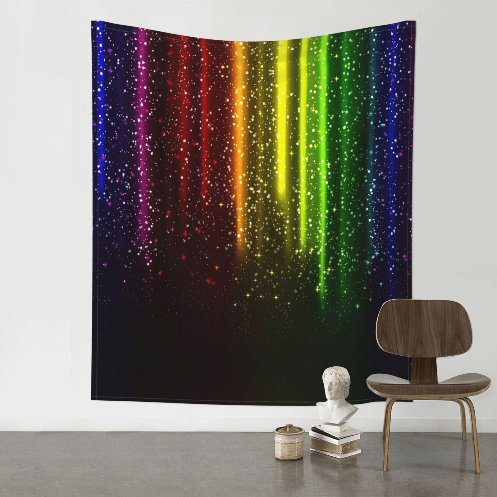 YYHWHJDE Rainbow Neon Prints Wall Tapestry 60x51in - High-Grade Polyester Throw Blanket for Bedroom, Dorm, Beach & Picnic Decor