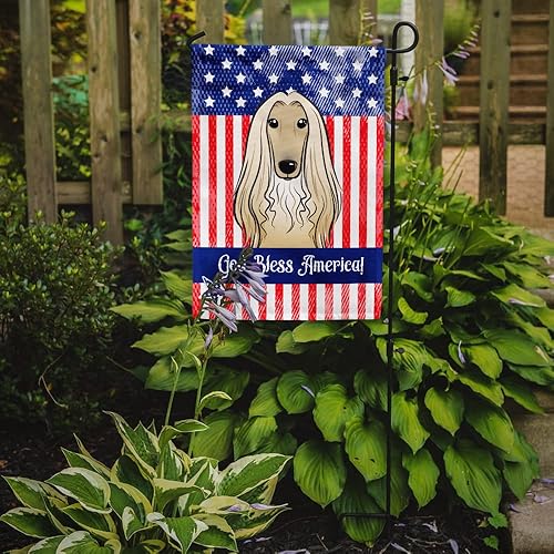 Vista 24 de Caroline's Treasures BB2171GF American Flag and Border Collie Garden Flag Mailbox Flag Decorative Yard Flag Banner Outside Patio Artwork Yard Flower