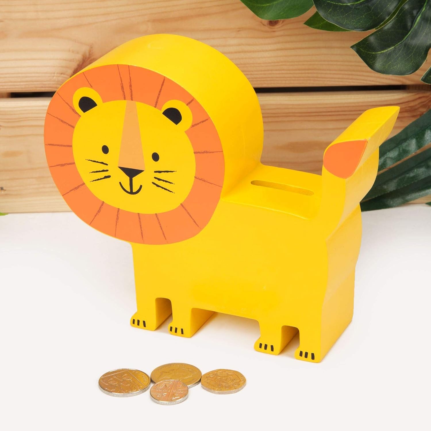Jungle Baby London the Lion Wooden Money Box Amazon.co.uk Home & Kitchen