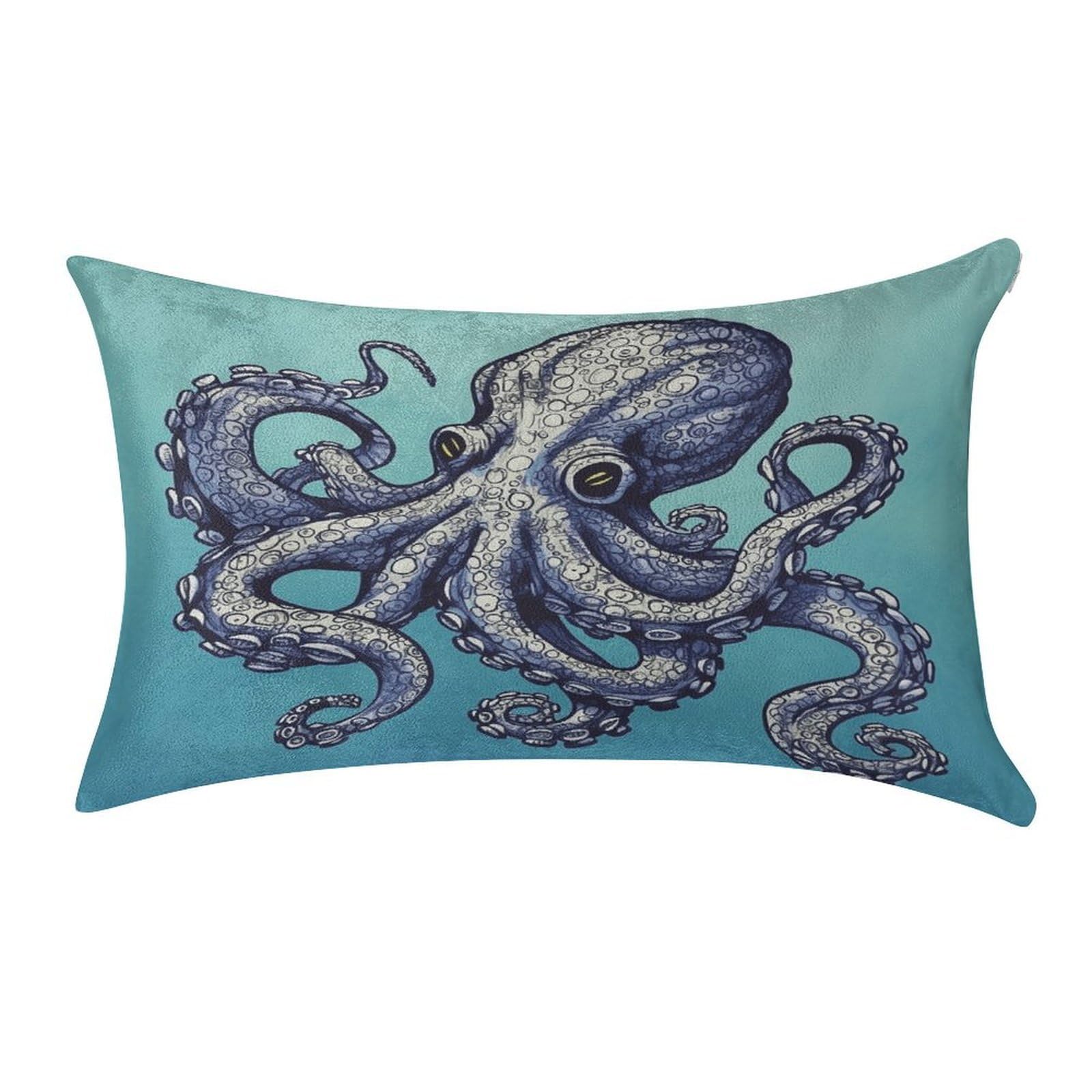 VstaDank Octopus Design Throw Pillow Cover 12"×20" Ultra Soft Pillowcase Cozy Lumbar Pillow Shell Gold Velvet Exquisite Decorative Cushion Sham Protector for Couch Sofa Bedroom