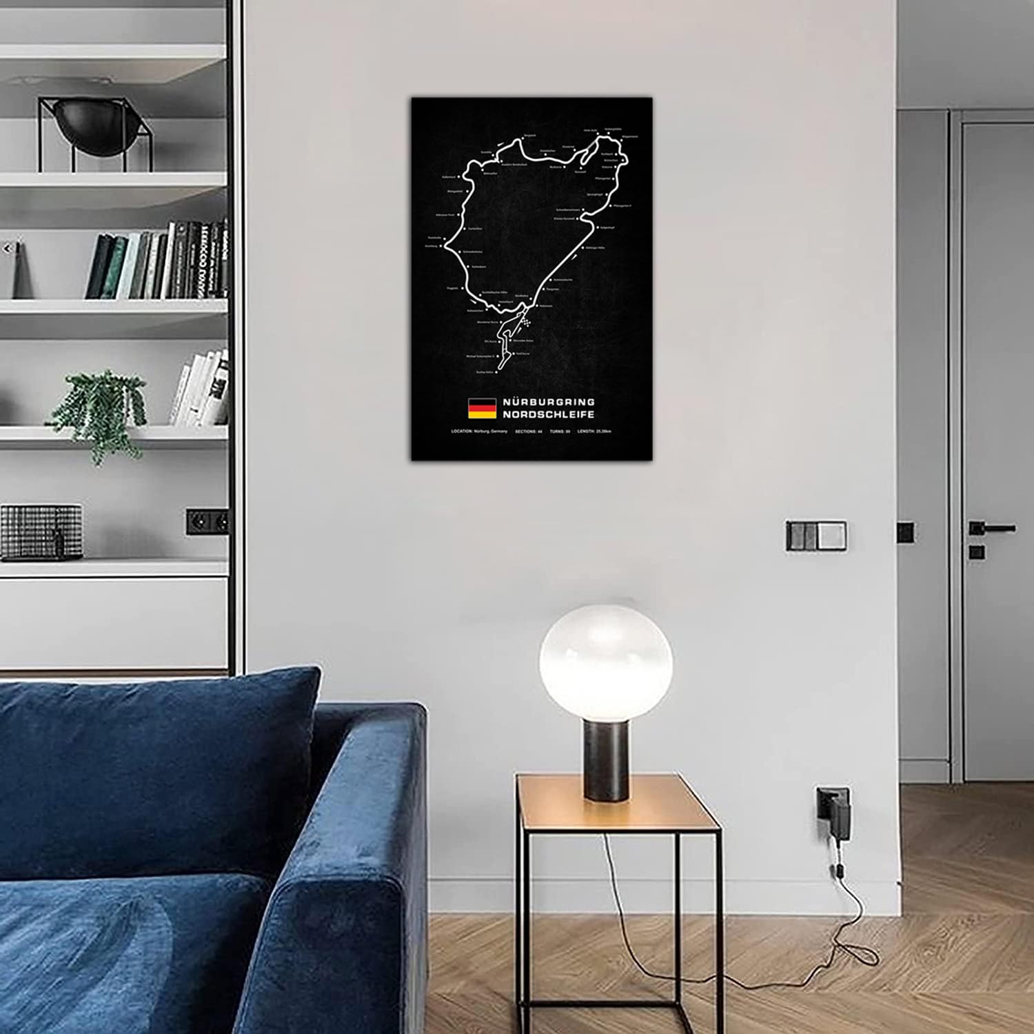 WOWHAHA Poster Toile Vintage Nürburgring Nordschleife - 40x60 Cm, Style 12 Sans Cadre, Décoration Murale Racing