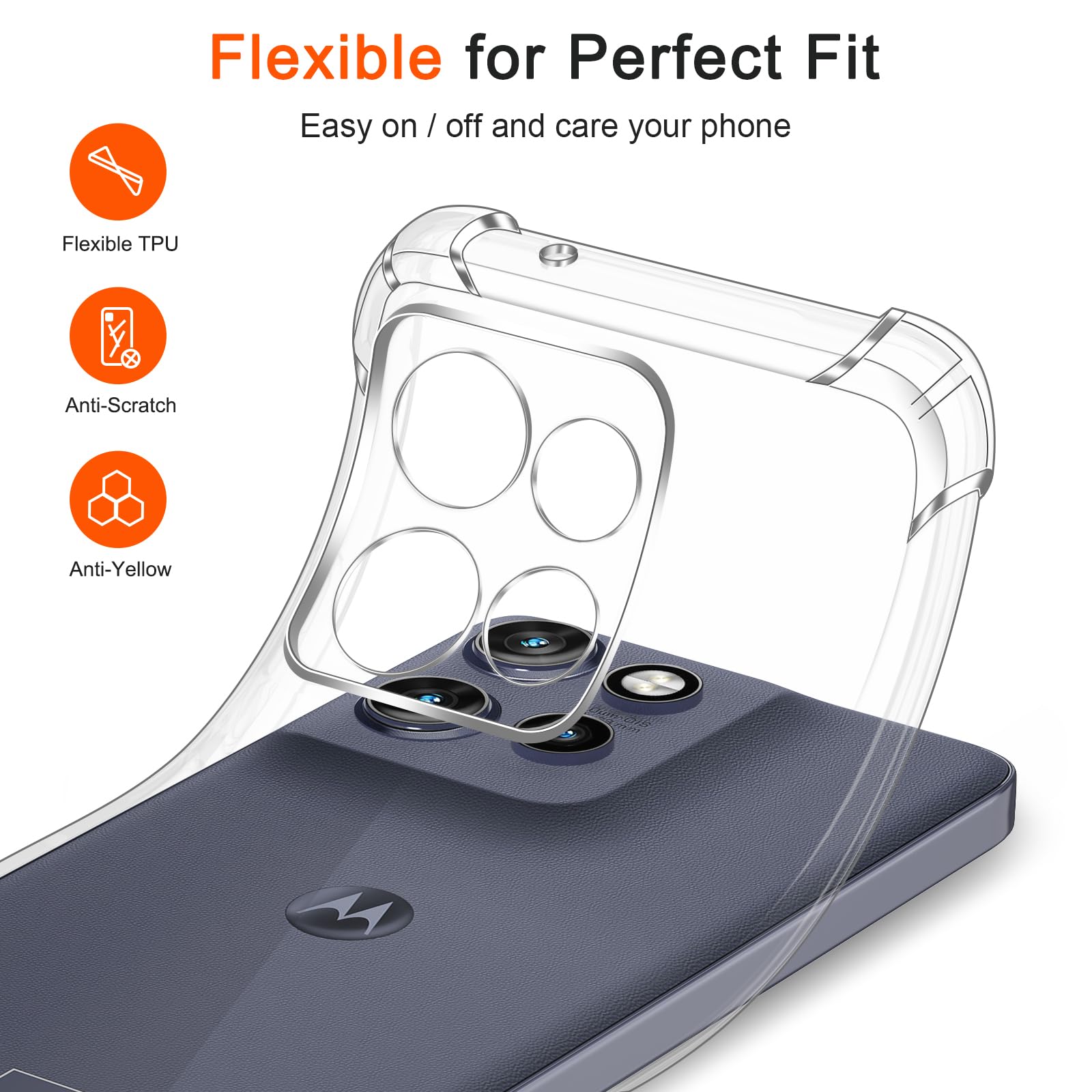 iVoler Cover per Motorola Moto Edge 60 Neo 5G / Edge 50 Neo 5G, Custodia Antiurto Trasparente per Assorbimento degli Urti con Paraurti in TPU Morbido, Sottile Morbida in Silicone TPU Protettiva Case