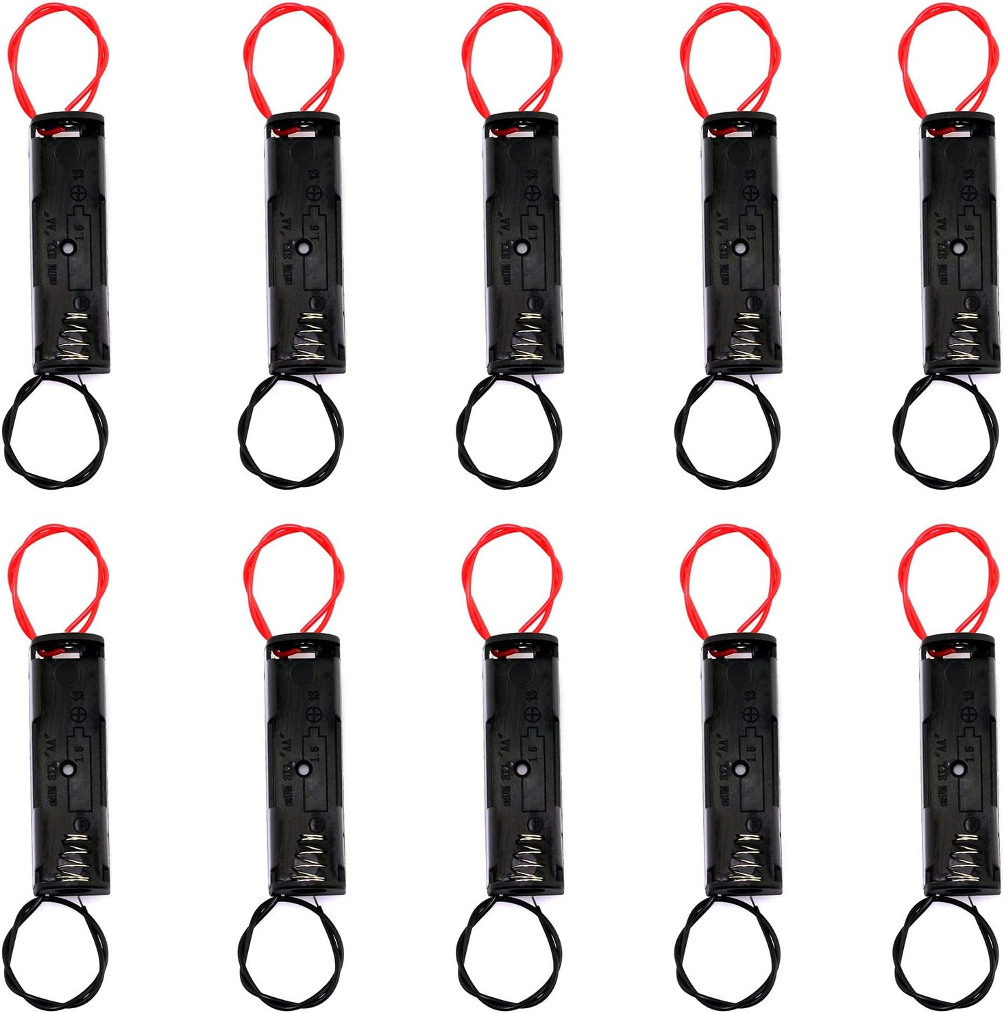 20 Portapilas AA AEDIKO - Con Cables Plomo Para Proyectos Electrónicos DIY