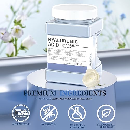 Miniatura 4 de Máscara facial de gelatina, polvo de gelatina de ácido hialorúnico para tratamientos faciales, mascarilla hidratante e hidratante, máscara