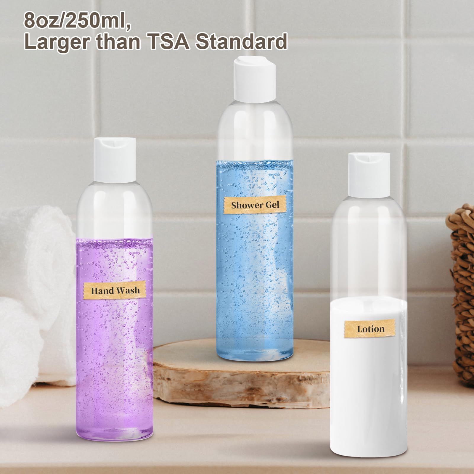 8 oz Plastic Squeeze Bottles with Disc Caps