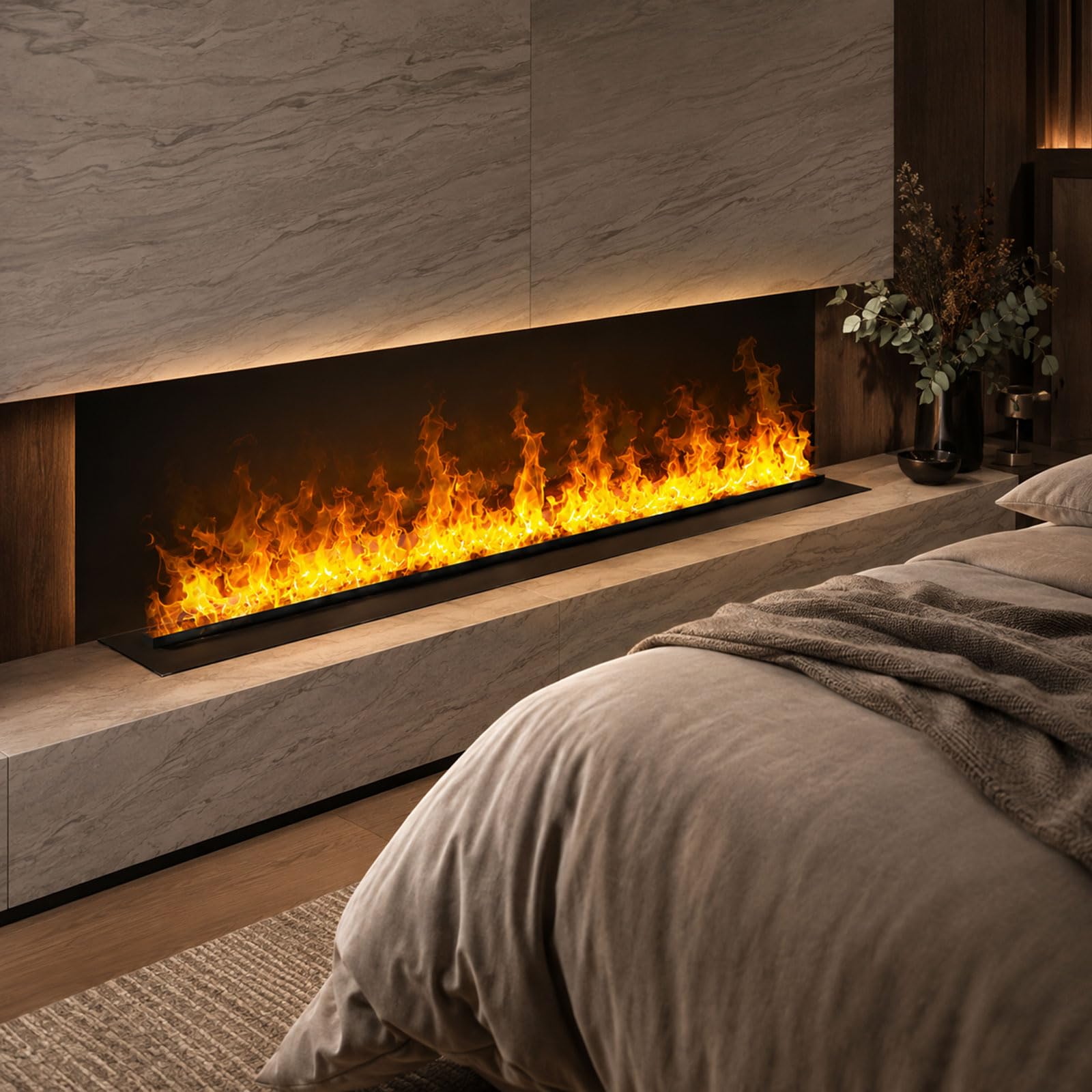 Wasserdampf Elektrischen Kamin, 3D Flamme, (Flamme Farbe, 800mm)