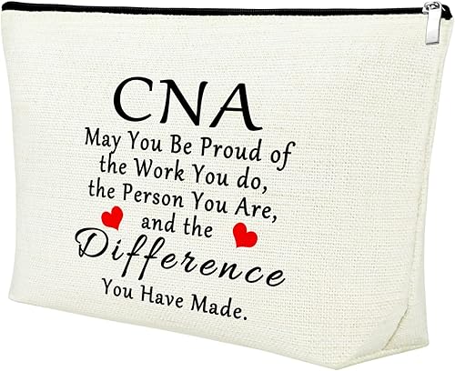 Mxrymvu Regalo de CNA para asistente de enfermería certificada, bolsa de maquillaje, regalos para enfermeras médicas CNA, regalo de agradecimiento