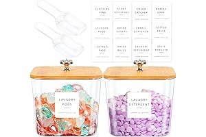 Laundry Room Organization - 2 Pack 2 Half Gallon Storage Containers for...