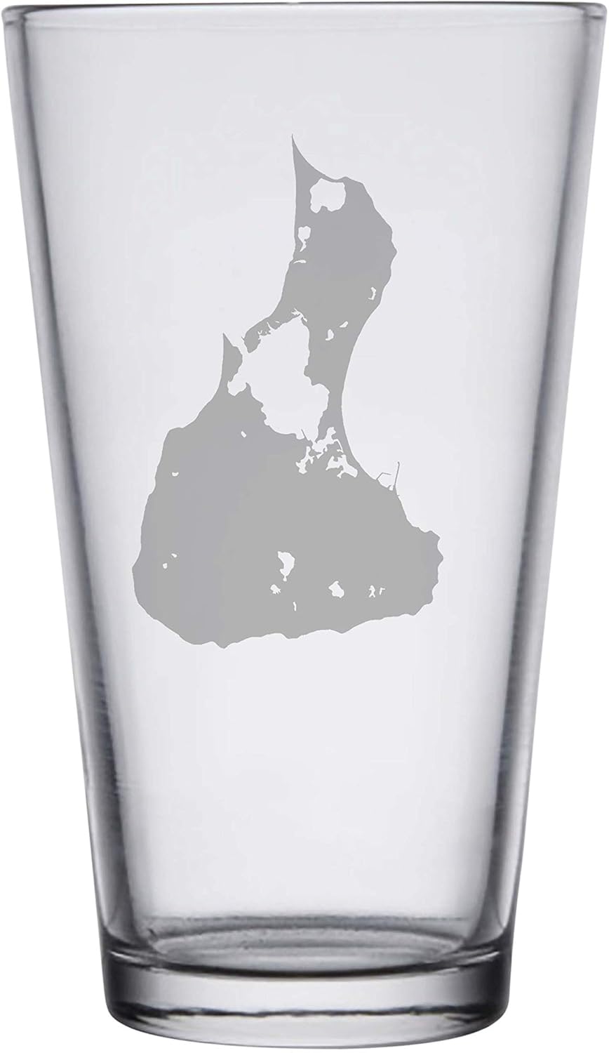 Block Island Map - Engraved Rocks Glasses Set of 2