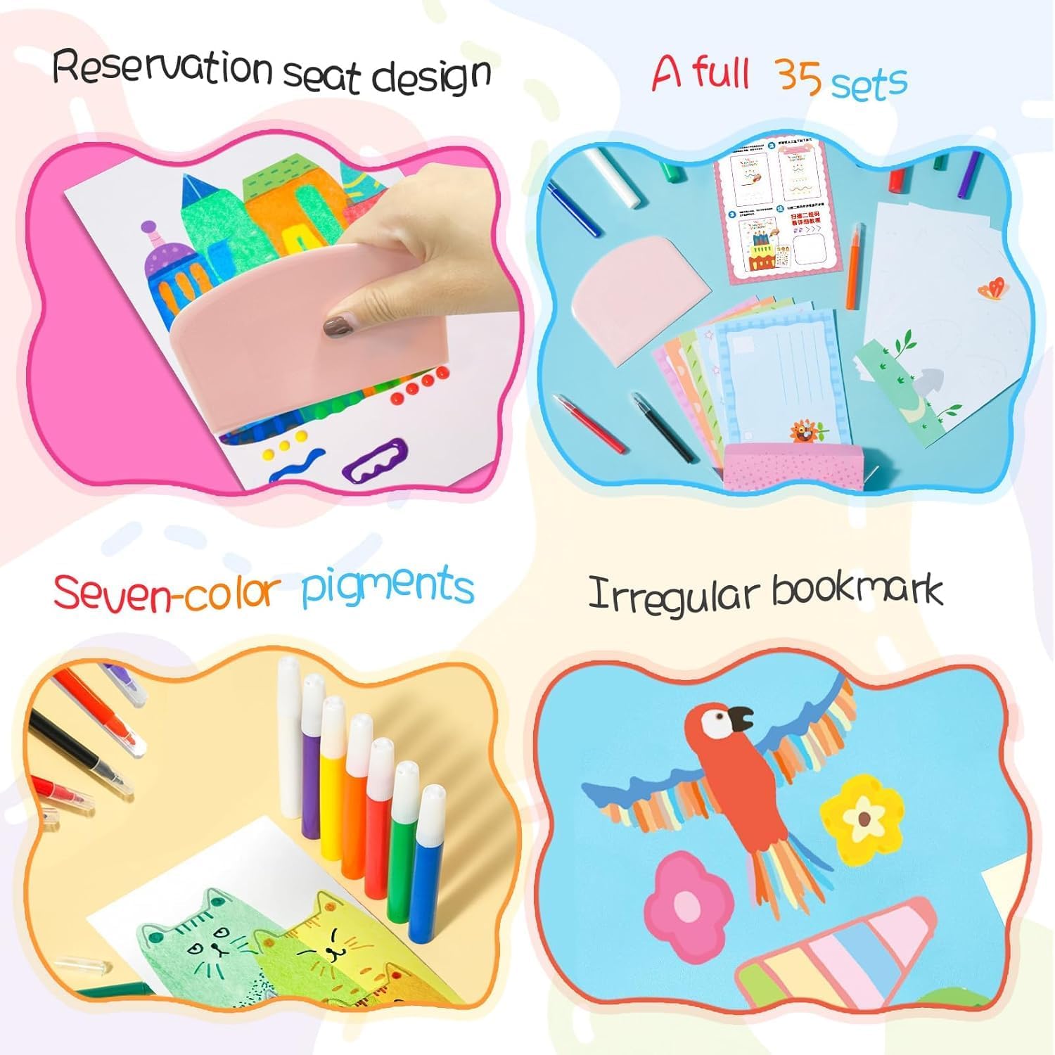 AULCTR 2026 New Rainbow Squeeze Art Kit,Upgrade Creative Rainbow Art Kit Magic Rainbows Scratch Paper Art Set, DIY Postcards Scratch Art Creative Squeegee Painting Kit for Art Activity Kit Party (2)