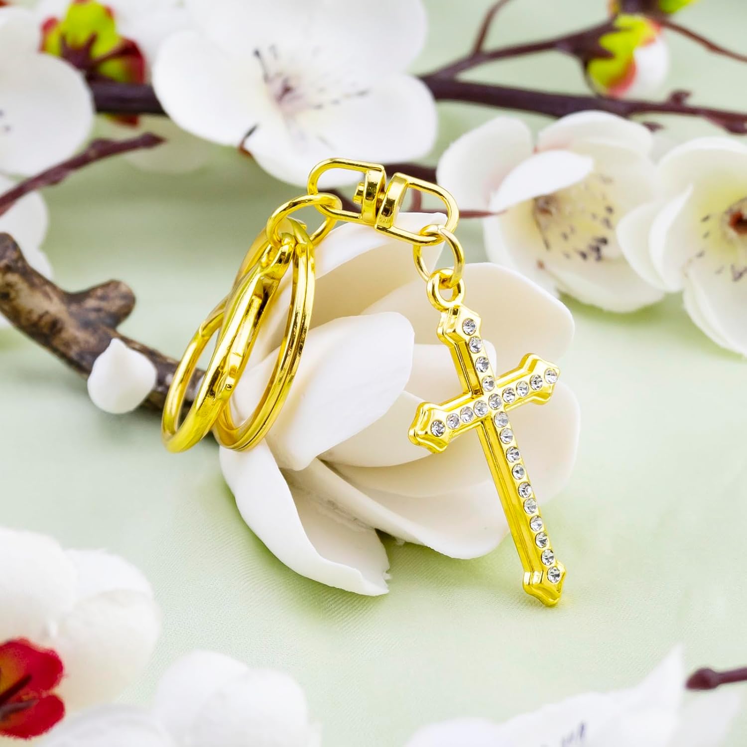 Christian Gifts for Women Cross Keychain for Women Gold Bag Charms Christian Keychain Cross Bag Charm Handbag Charms for Purses Car Keys Accessories Christmas Birthday Gifts for Her - Image 4