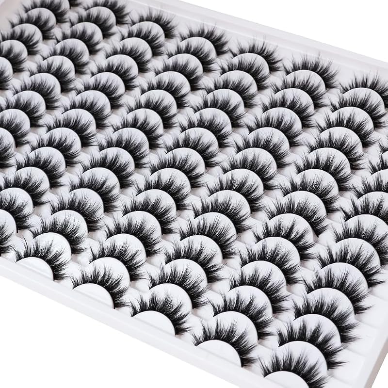 Cílios postiços Azenlo de fibra sintética, estilo cat eye, 12–16 mm, Pacote com 48 pares — style 48-035