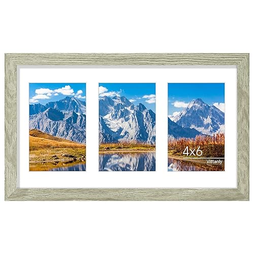 Vittanly 8x14 Picture Frames Collage Wall Decor, Displays 3Pcs 4x6