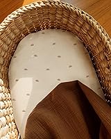 Vista 5 de Blissful Diary Sábanas de moisés de muselina para bebés, niñas y niños, de algodón suave bohemio, ajustadas para colchón rectangular ovalado de Sol