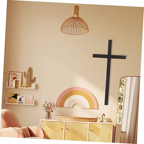 Miniatura 8 de ORFOFE Colgante de cruz religiosa para pared, cruz en forma de cruz, cruz de iglesia, colgante de pared, cruz vintage, arte de pared, cruz cristiana