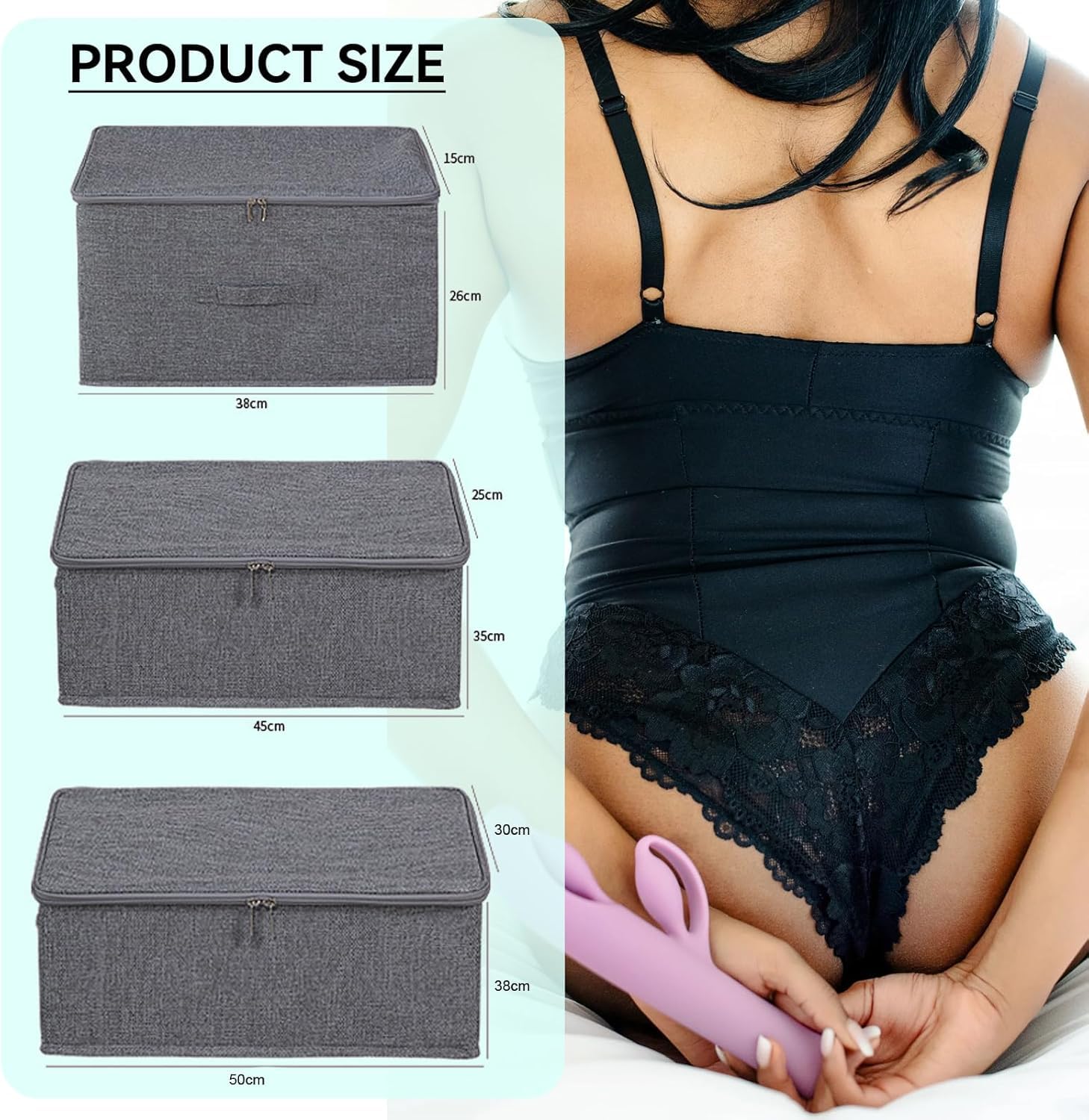 Sexspielzeug Aufbewahrungsbox mit Schloss – Diskreter Organizer für Erwachsenenspielzeug, faltbare & tragbare Sexspielzeugtasche mit Tragegriff, wasserdicht & langlebig