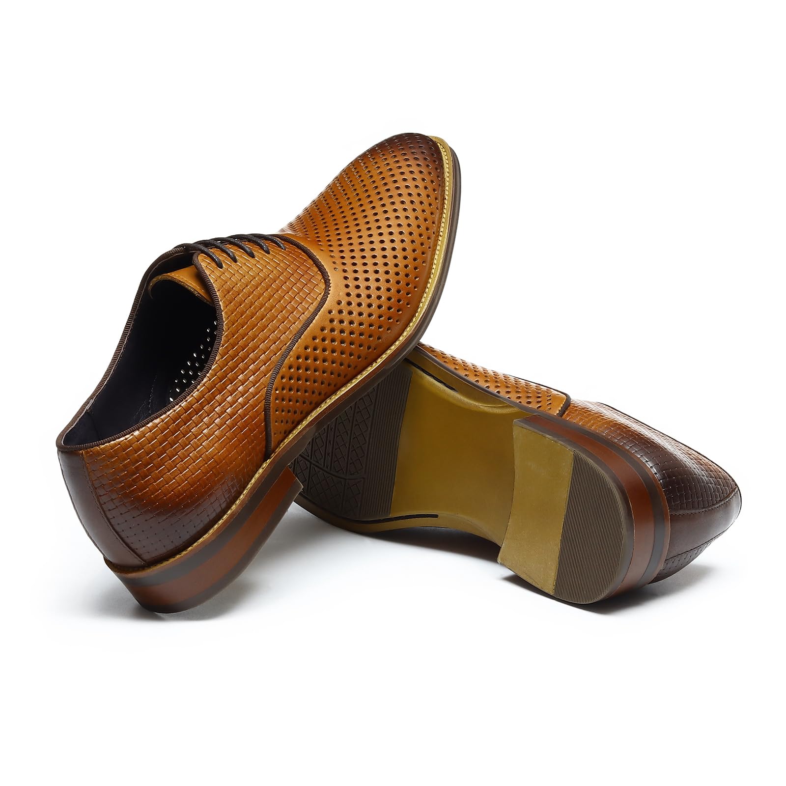 Oxfords Traspiranti Vuote da Uomo Scarpe in Pelle Casual a Rete