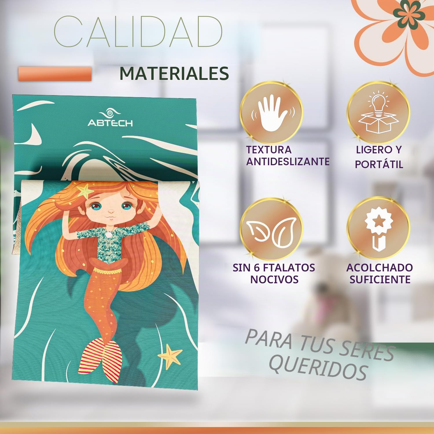 Set De Yoga para Niños - Esterilla De Yoga Unicornio para Niñas y Niños - Unicornio, Sirena y Muñeca - Libre De Químicos - No Tóxico - Antideslizante - con 12 Tarjetas De Yoga