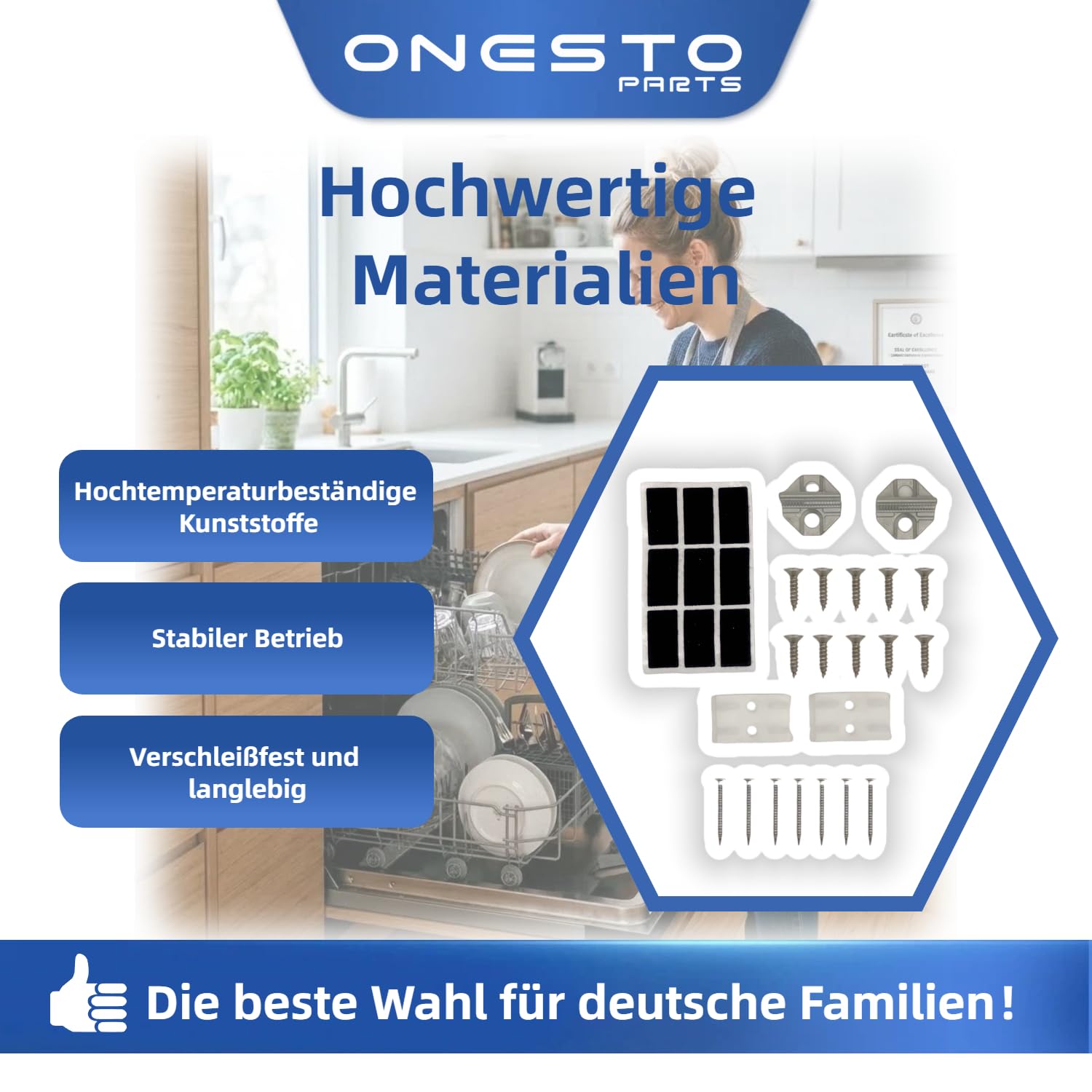 Befestigungsset für Schiebewand Geschirrspüler kompatibel mit Bosch Siemens Neff Gaggenau 00626592 10009603 Türhalter & Schloss-Kit inkl. Fettlöser & Reiniger
