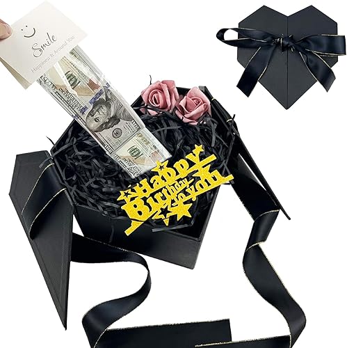 Vista 15 de Caja de dinero para regalo en efectivo, caja de regalo para dinero en efectivo, ideas rosadas, caja de regalo con tarjeta y cinta, regalo sorpresa