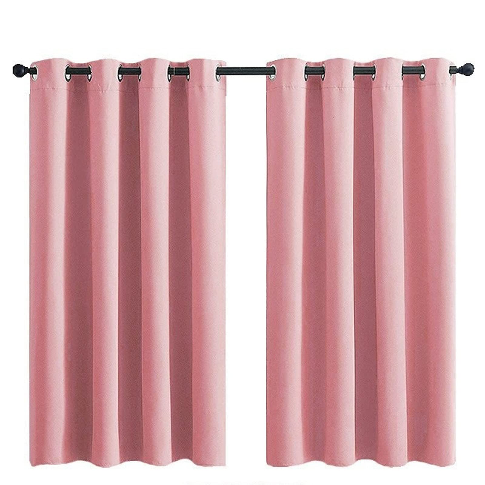 Adooro Pink B Blackout Curtains 2 Panels Set Thermal Insulated Window Treatment Solid Eyelet Room Darkening Curtains For Living Room Bedroom Nursery,,60X72 In(Wxl)