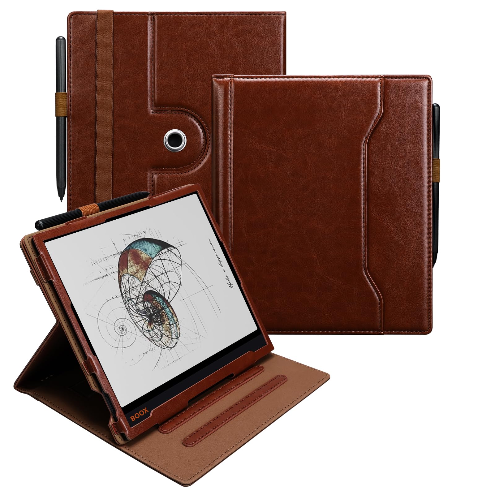 E NET-CASE Etui na Boox Note Air 5 C (2025)/Note Air4 C (2024)/Note Air3 C/Air3 B/W (2023), 360-stopniowy obrotowy futerał z uchwytem na długopis/pasek na rękę, automatyczne wyłączanie i włączanie