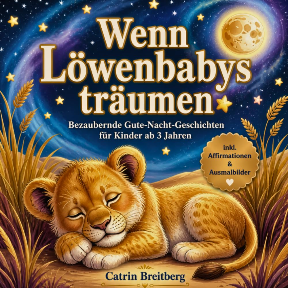 Wenn Löwenbabys träumen: Bezaubernde Gute Nacht-Geschichten für Kinder ab 3 Jahren inkl. Affirmationen und Ausmalbilder