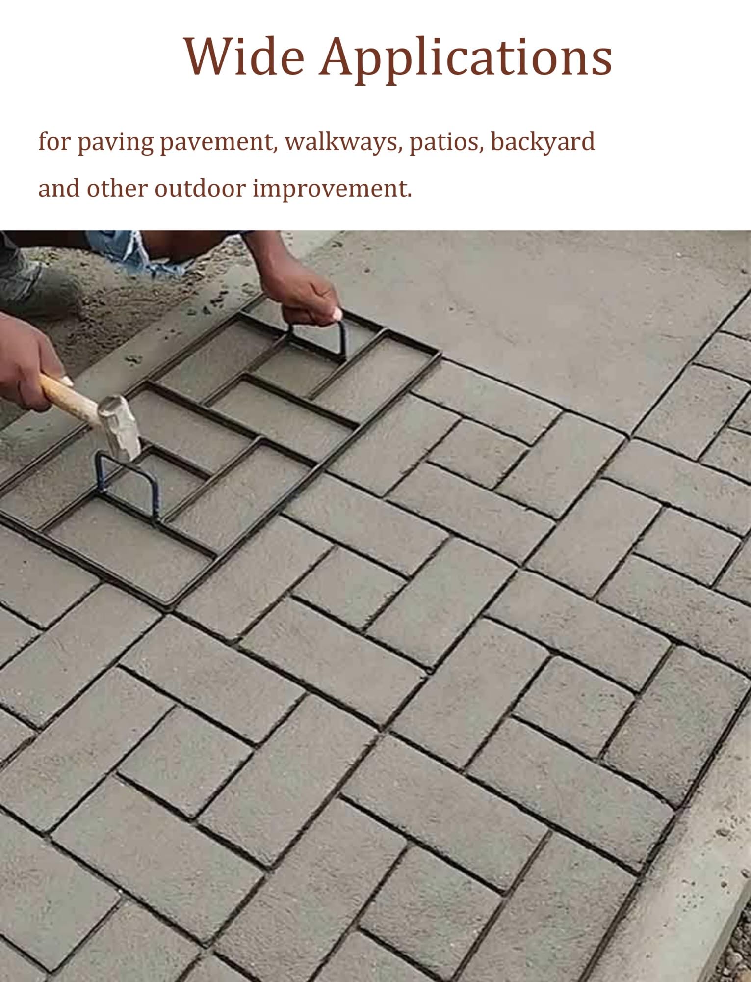 Molde de piedra de pavimento reutilizable para hormigón, para hacer caminos, moldes decorativos de pavimento para patio al aire libre