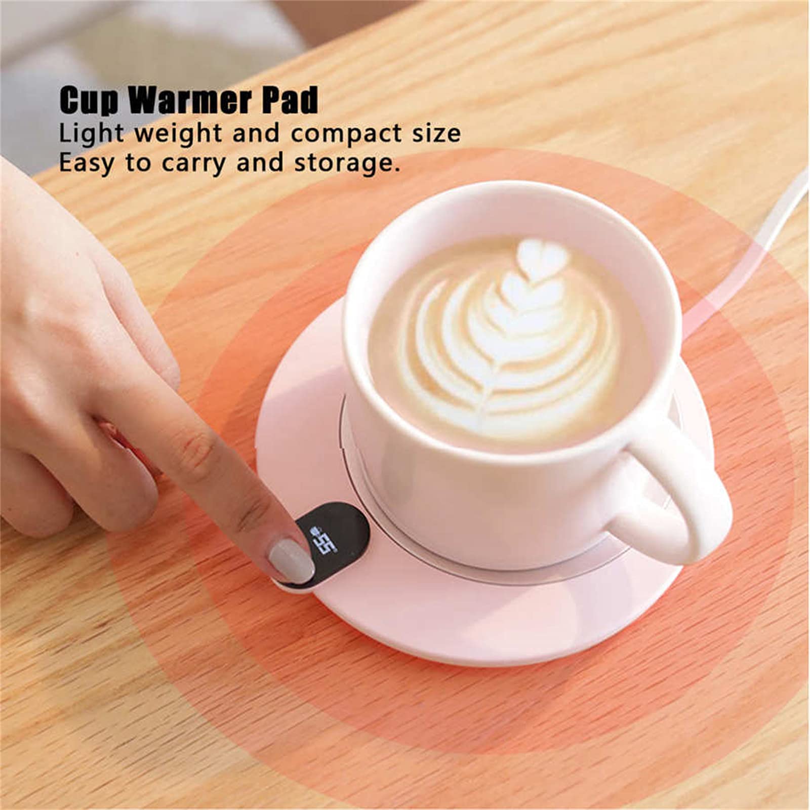 Réchauffeur de Tasse de Chauffe-Tasse à Café USB, Chauffe-Verres à Contrôle de Température à 3 Niveaux, pour Bureau à Domicile