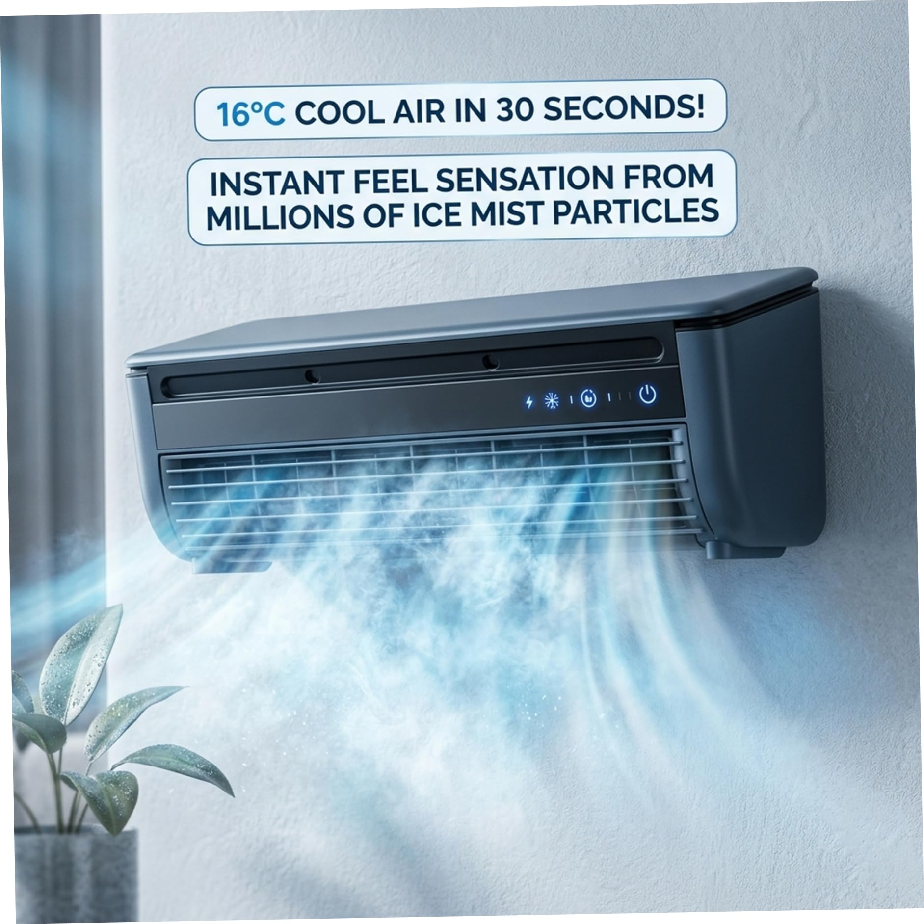 Mini climatiseur mural avec refroidissement rapide et batterie de 6000 mAh, refroidisseur USB portable avec télécommande pour cuisine, dortoir, bureau