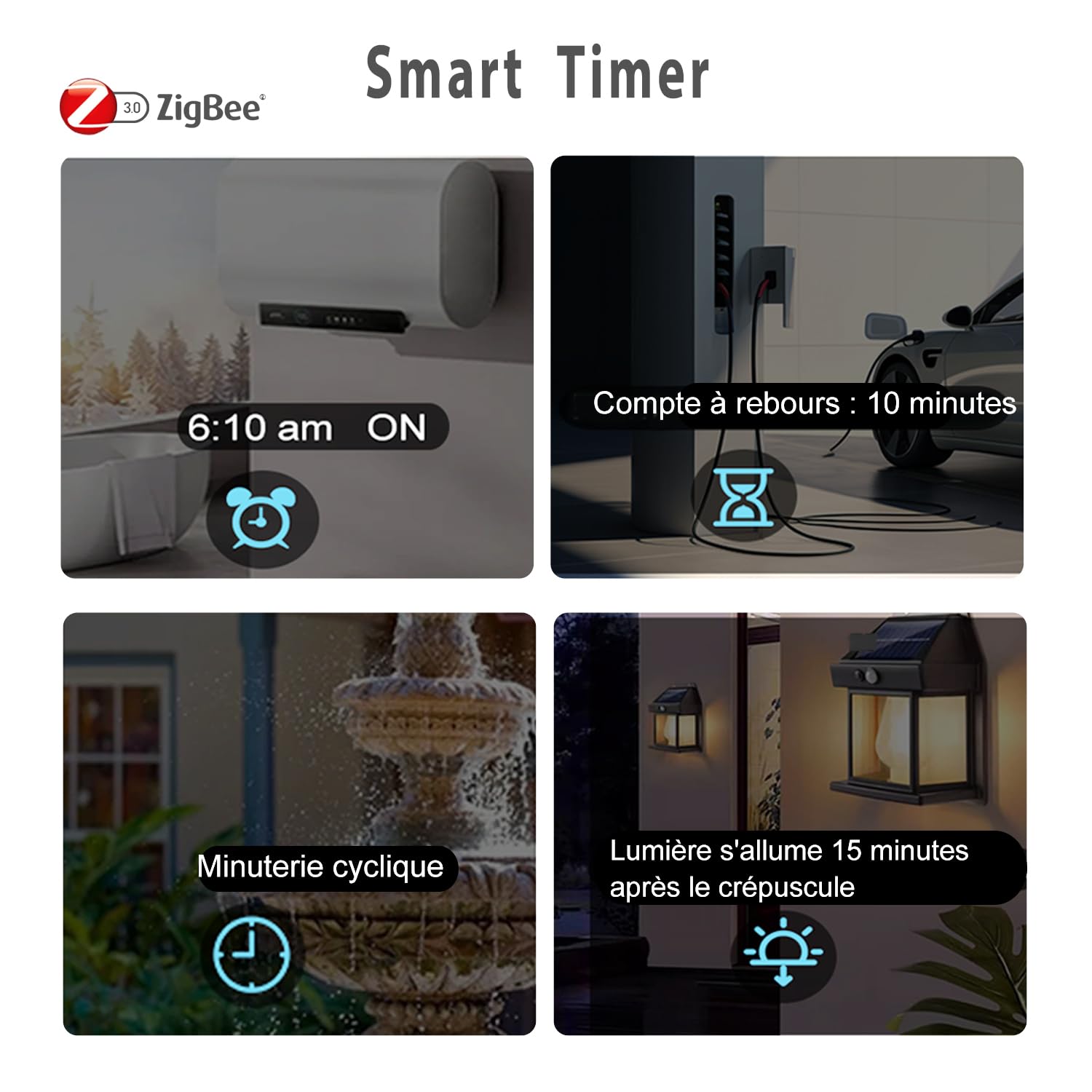 TONGOU Interrupteur Connecté 16A ZigBee Intelligent Compatible Alexa Google Assistant TUYA Smart Life Commutateur