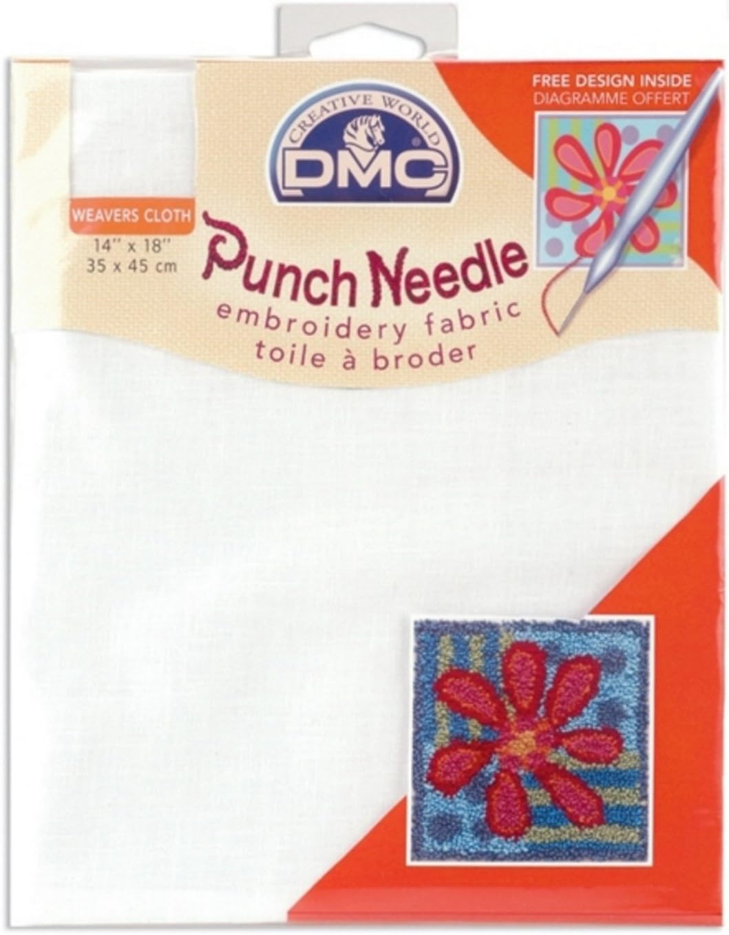 Punch Needle Weavers' Cloth Fabric 14 Inch X18 Inch White Arts, Crafts & Sewing
