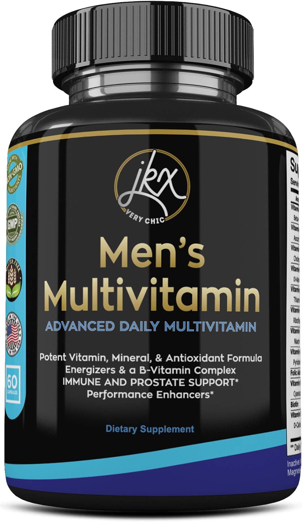 Men's Daily Multimineral Multivitamin Supplement | Magnesium, Biotin, Spirulina, Zinc, Folic Acid, Calcium, Garlic | Vitamins A C E D B1 B2 B3 B5 B6 B12 | Antioxidant, Immune and Prostate Support.
