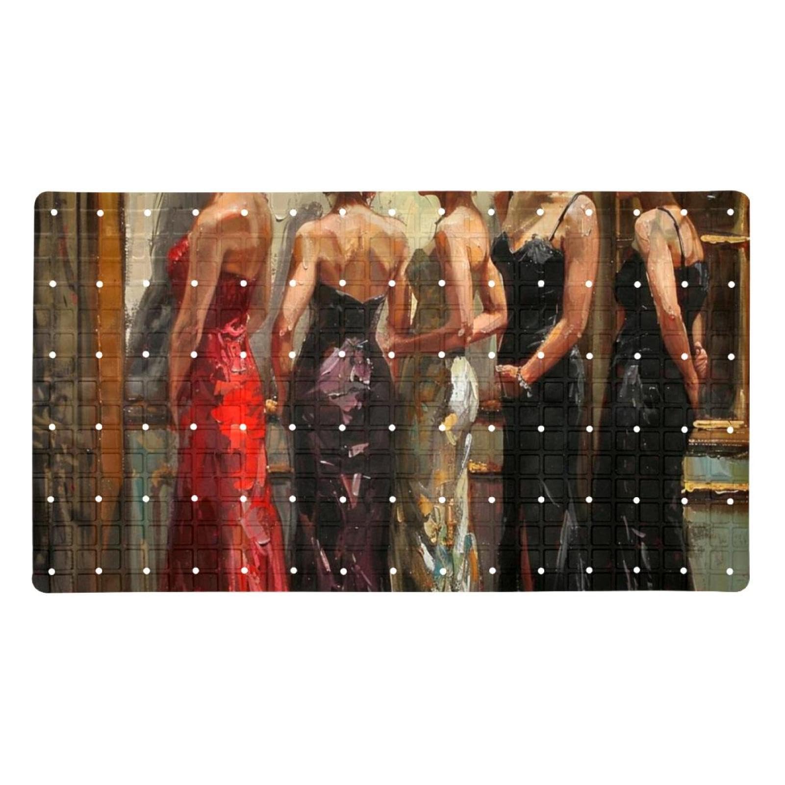 Tapete para bañera Art Elegant antideslizante con estampado de mujer