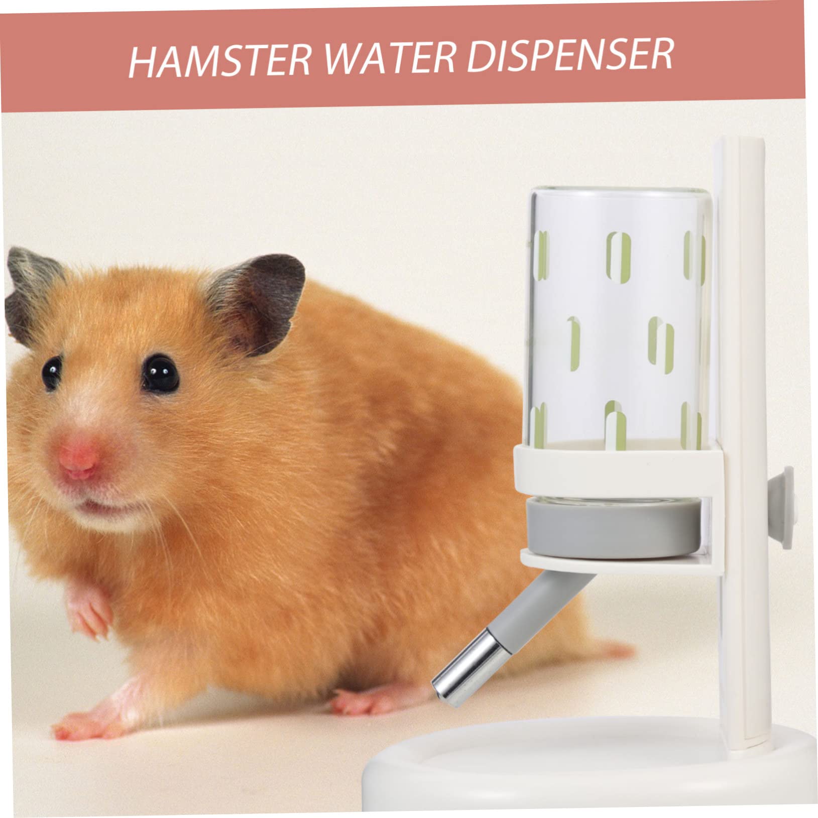 Hamster Wasserflasche mit Halterung, Auslaufsicher und Transparent, Weiß