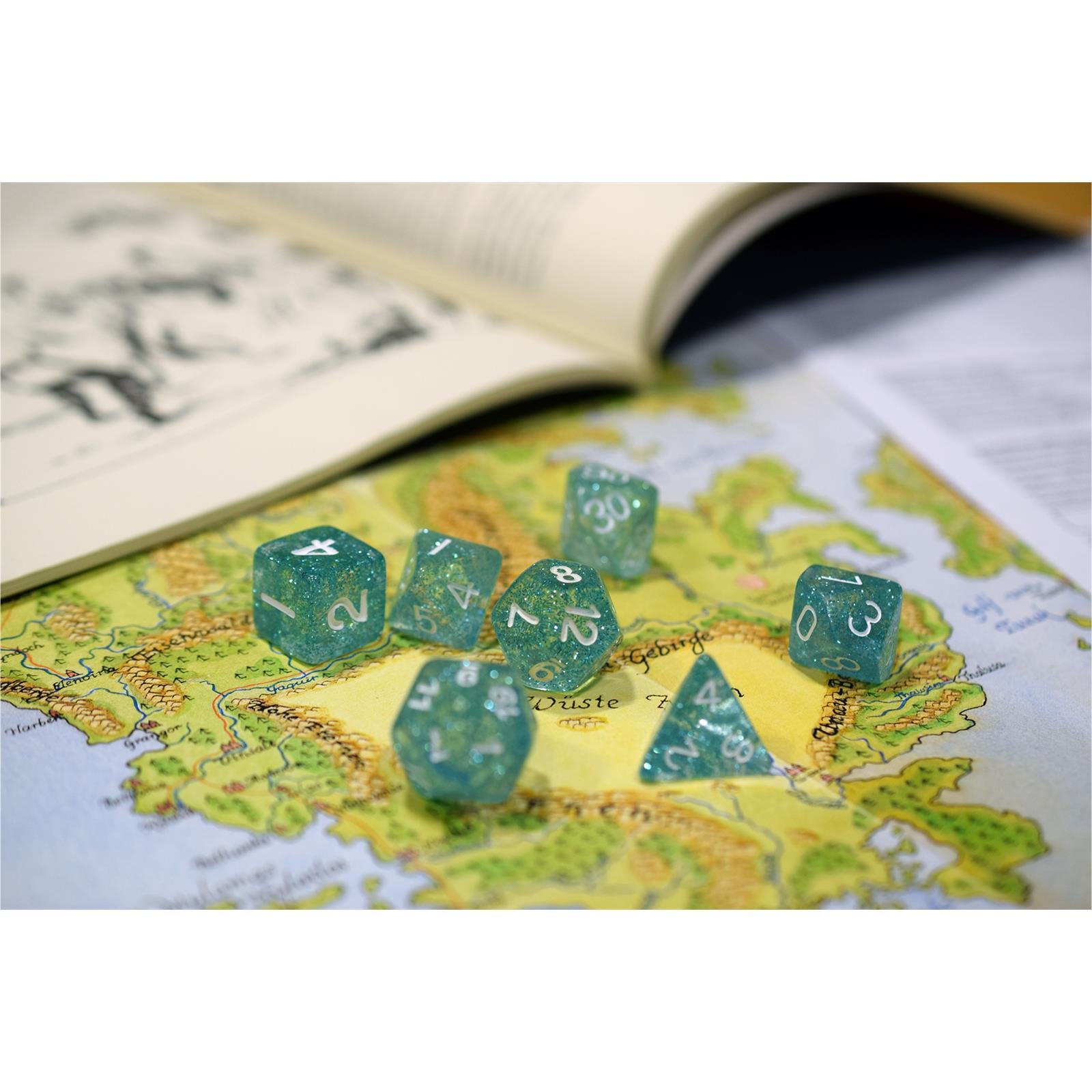 Gemini Blu/azzurro Luminary - Set Di 7 Dadi Poliedrici - Foto 5