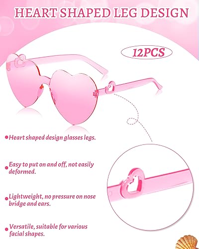 Miniatura 2 de AOOFFIV 12PCS Heart Sunglasses Candy Color Heart Glasses for Women Heart Sun Glasses for Bachelorette Valentines Party