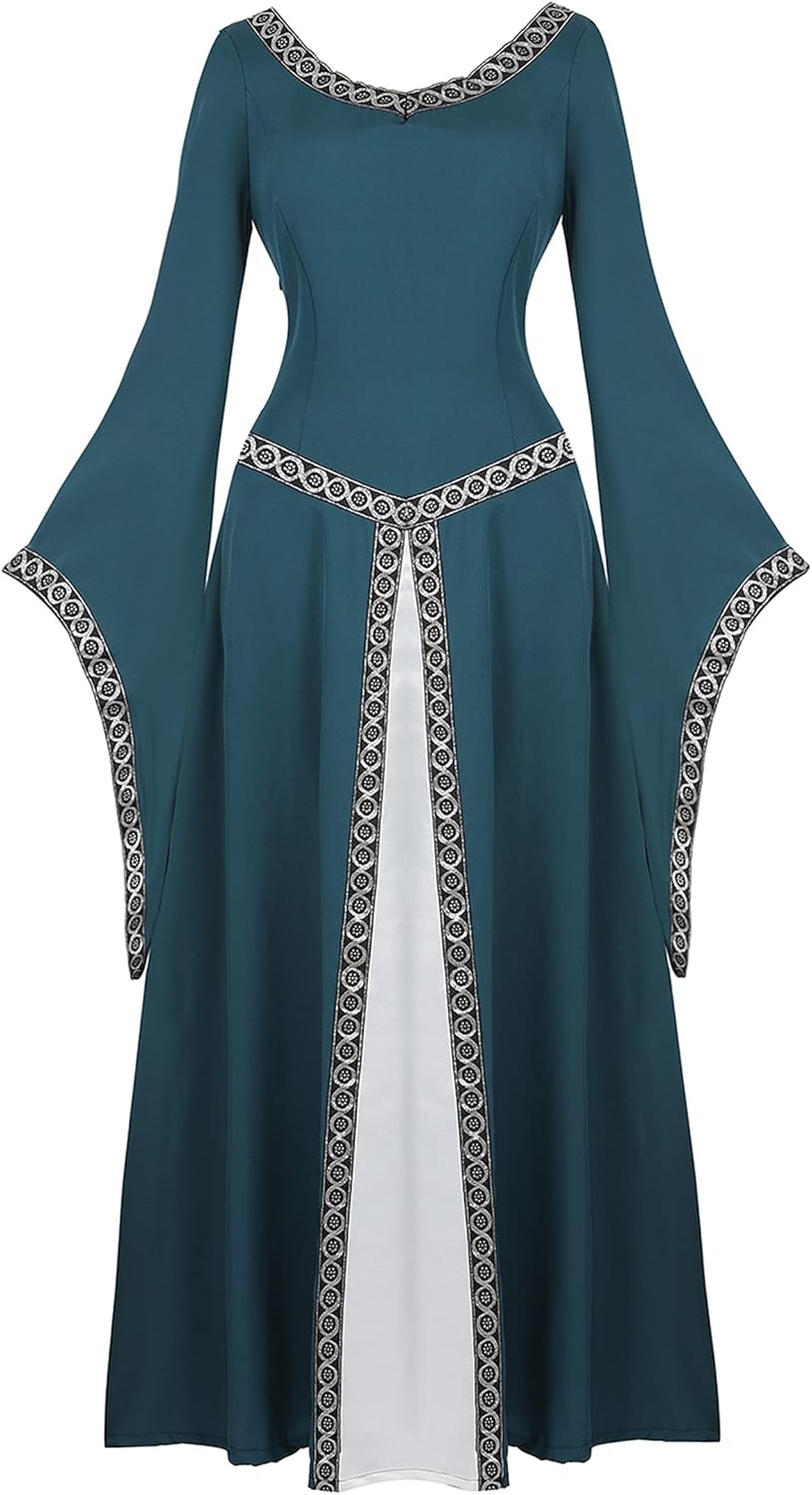 Zhitunemi Renaissance Costume Women Dresses: Fairy Costume for Women Medieval Dress Renfaire Outfit - Halloween Theme Parties