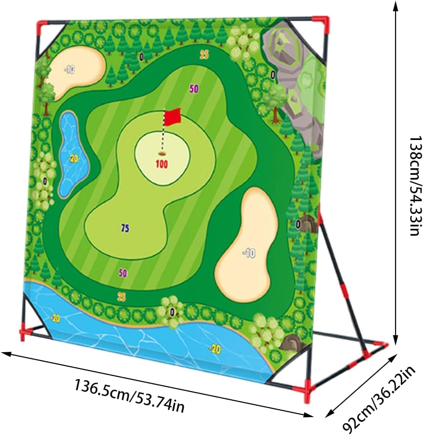 Juego de Golf Interior y Exterior para Niños y Adultos, Set Completo con Alfombra de Golpeo y Pared de Objetivo, Fomenta la Actividad Física, Coordinación y Habilidades de Golf