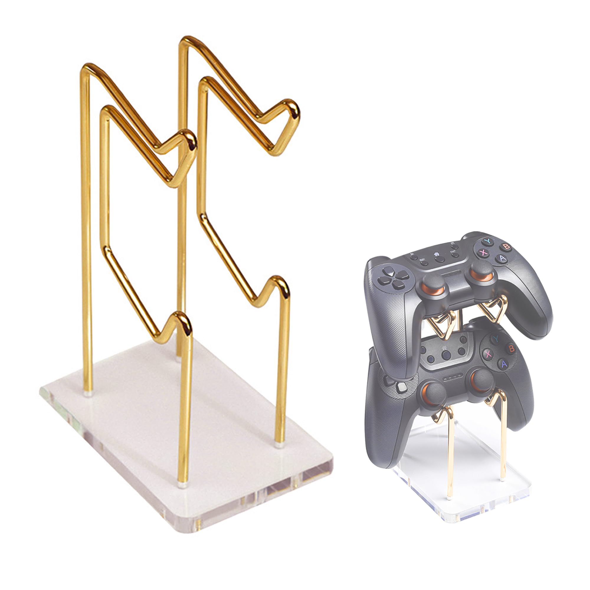 Soporte para Mando de 2 Niveles, Universal Soporte Mandos de Gamepad Metálico Soporte de Escritorio para Mando para Switch PS 5 PS 4 Gaming Accesorios, 1 Piezas