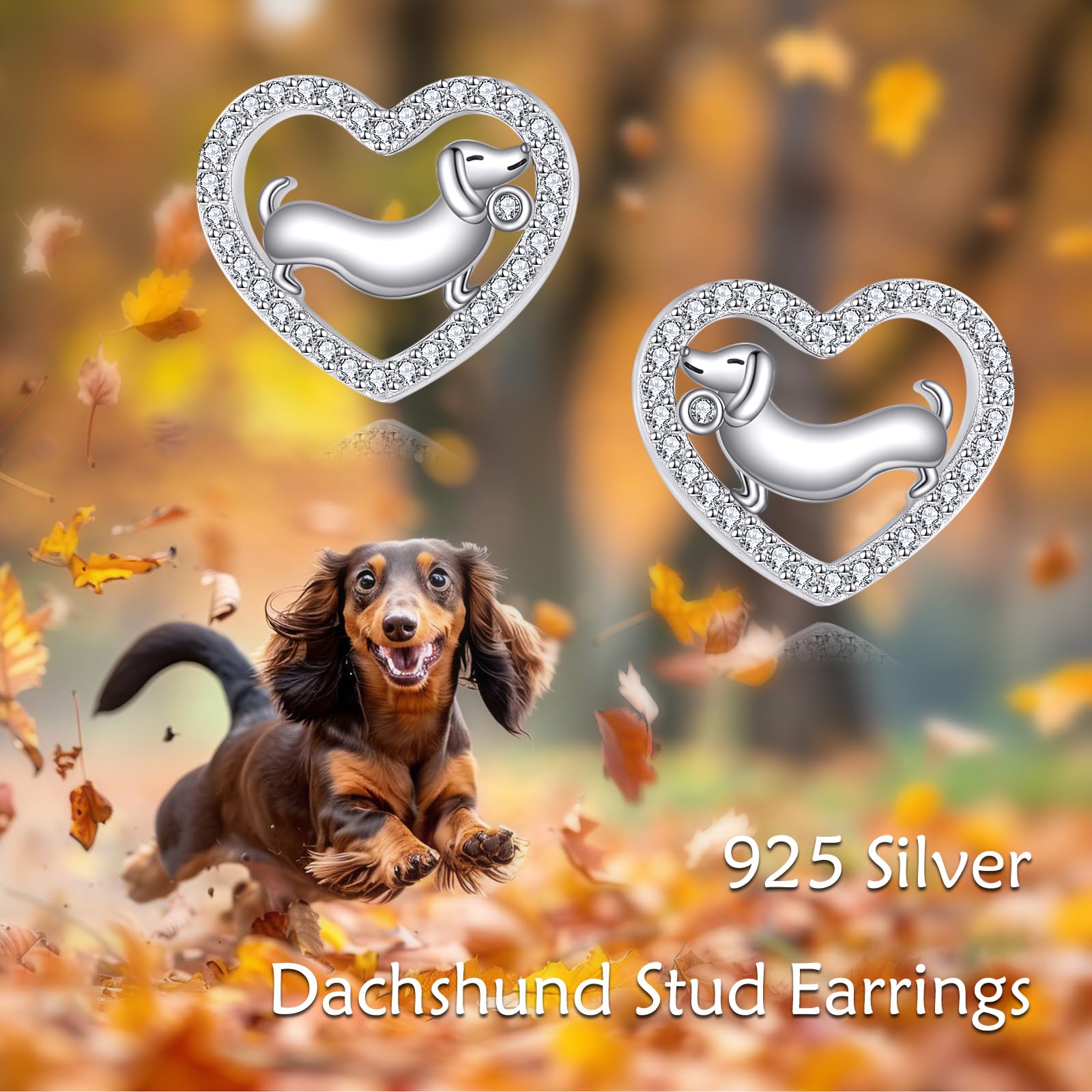 DAYLINLOVE Flamingo/jamnik/Shih Tzu/pisklę/jednorożec/Highland bydło/koń/jeż, kolczyki-sztyfty ze srebra próby 925, słodkie zwierzęce kolczyki, biżuteria dla kobiet, prezent urodzinowy dla przyjaciół