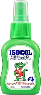 ISOCOL Rubbing Alcohol Anti-Bacterial Lotion Spray | Antiseptic | Kills germs on the skin | Australian Made | Ideal for tr...