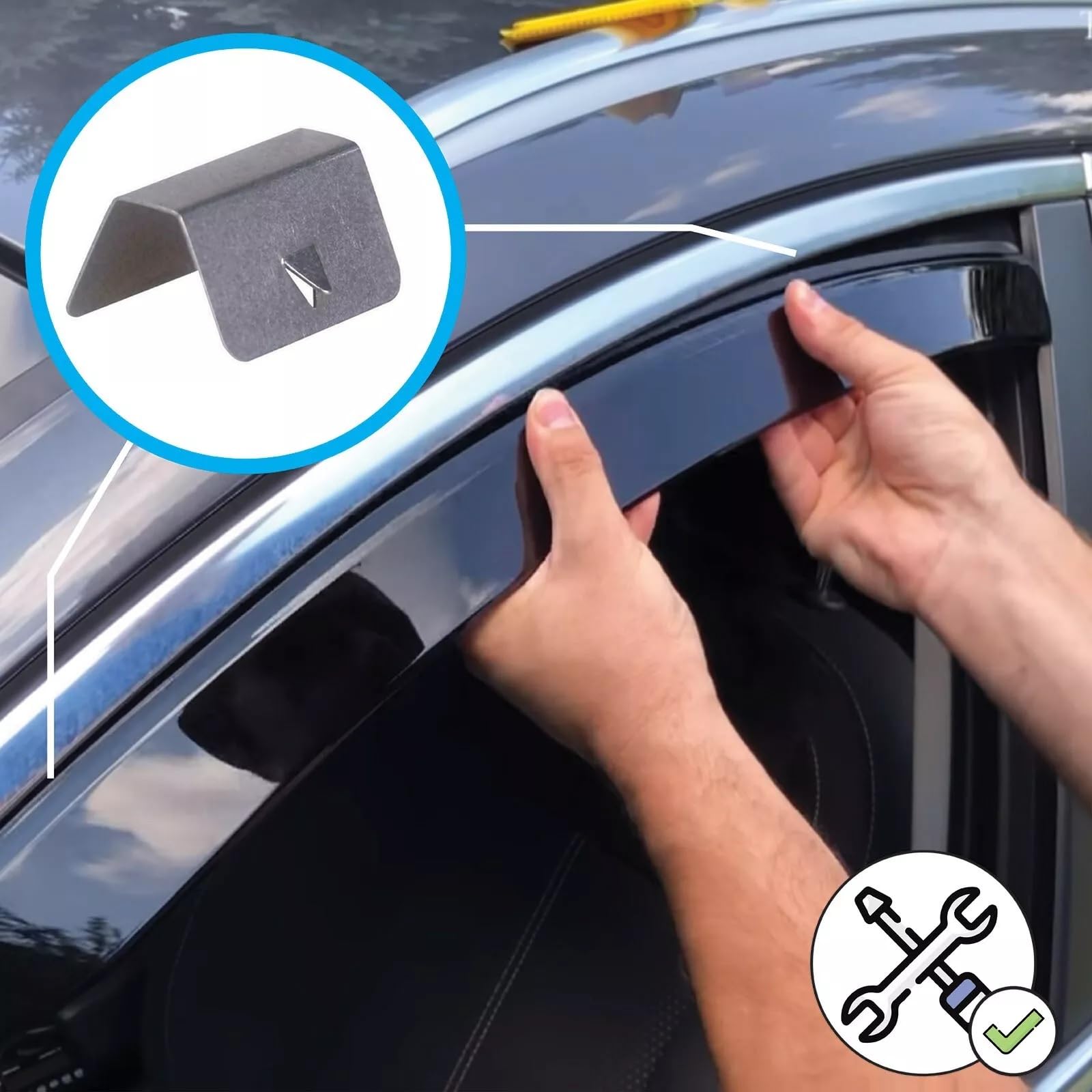 Kit 4 Deflettori Aria Nero Fumé Trasparento Antivento per Finestrini Laterali Anteriori e Posteriori Compatibile con Ford Puma (dopo il 2020)