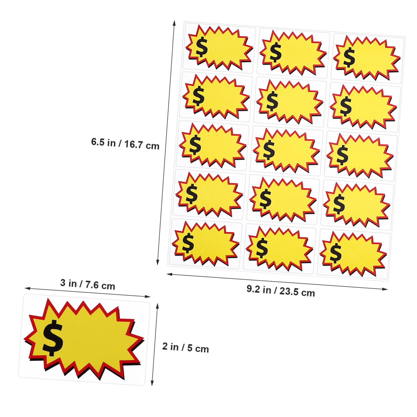 Gogogmee 20 Sheets of Eye-catching Sale Stickers Pricing Label Stickers for Retail Garage Sale